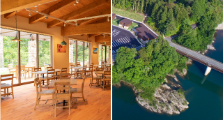 レストランと施設周辺の写真