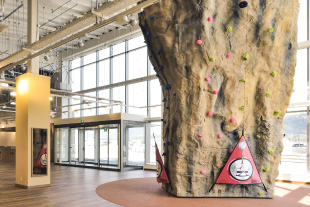 クライミング体験ができる室内のピナクルの写真